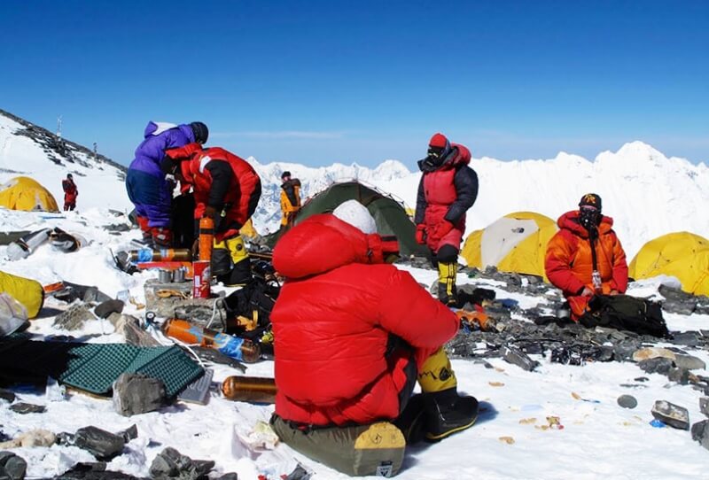 Everest team at South col, ready for the summit